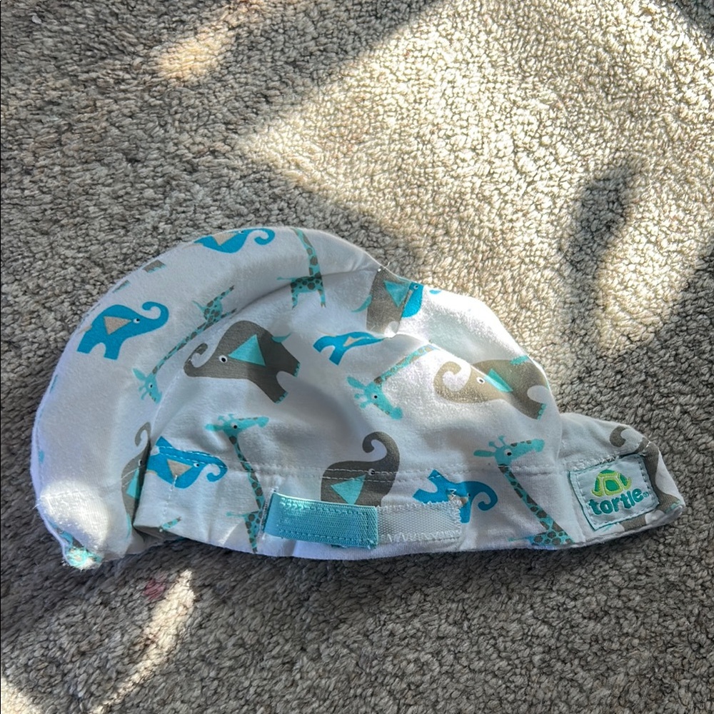 Tortle White and Blue Baby Cap